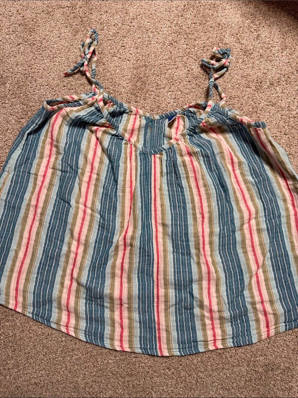 Old Navy Striped Tie-Strap Cami Top in Blue, Cream, Sage Green & Pink
